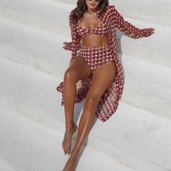 Semi sheer tunic with bralette & panties 3 piece set - Picture 8 of 12